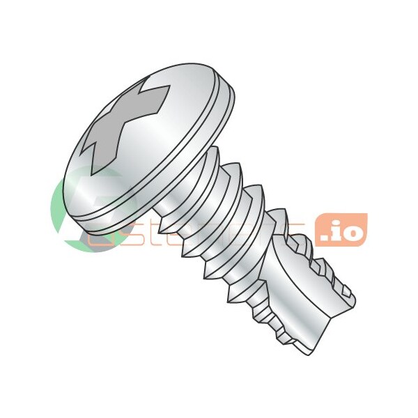 Newport Fasteners Thread Cutting Screw, #6 x 2 in, Zinc Plated Steel Pan Head Phillips Drive, 3000 PK 462146 - main